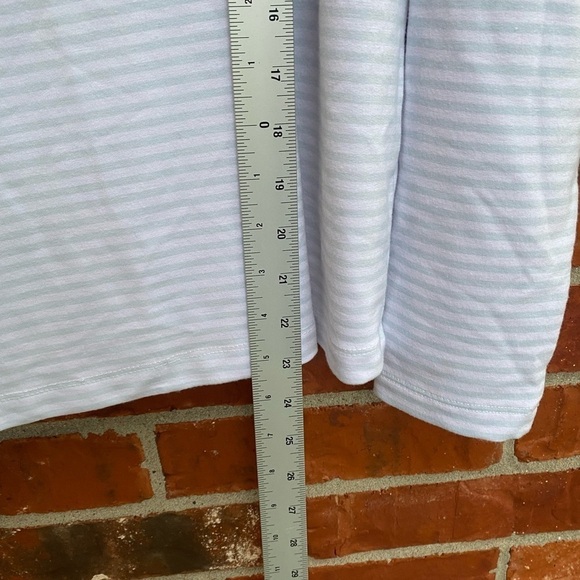 Rae Dunn Womens Small Good Vibes White Mint Striped Boxy Pullover Hoodie Sweater - Picture 7 of 8